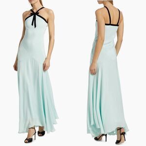 Rodarte Silk Crepe Halterneck Maxi Dress in Sea Foam US 4 $2750